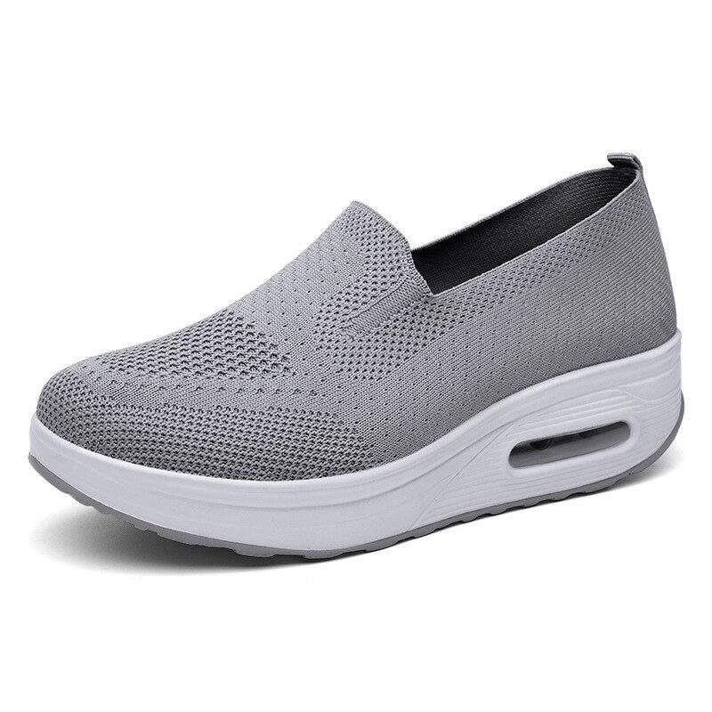 Platform sneakers van mesh voor dames