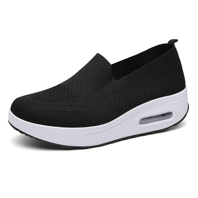 Platform sneakers van mesh voor dames