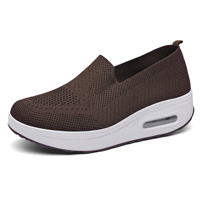 Platform sneakers van mesh voor dames