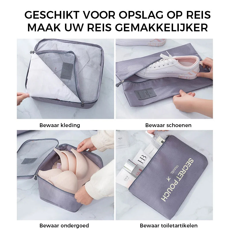 7-delige kleding sorteer opbergtas set overzicht