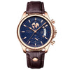 POEDAGAR Leren Quartz Horloge Waterdicht