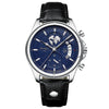 POEDAGAR Leren Quartz Horloge Waterdicht