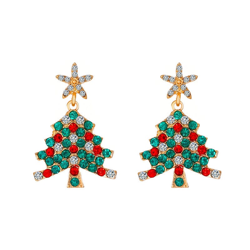 Glinsterende kerstboom oorbellen